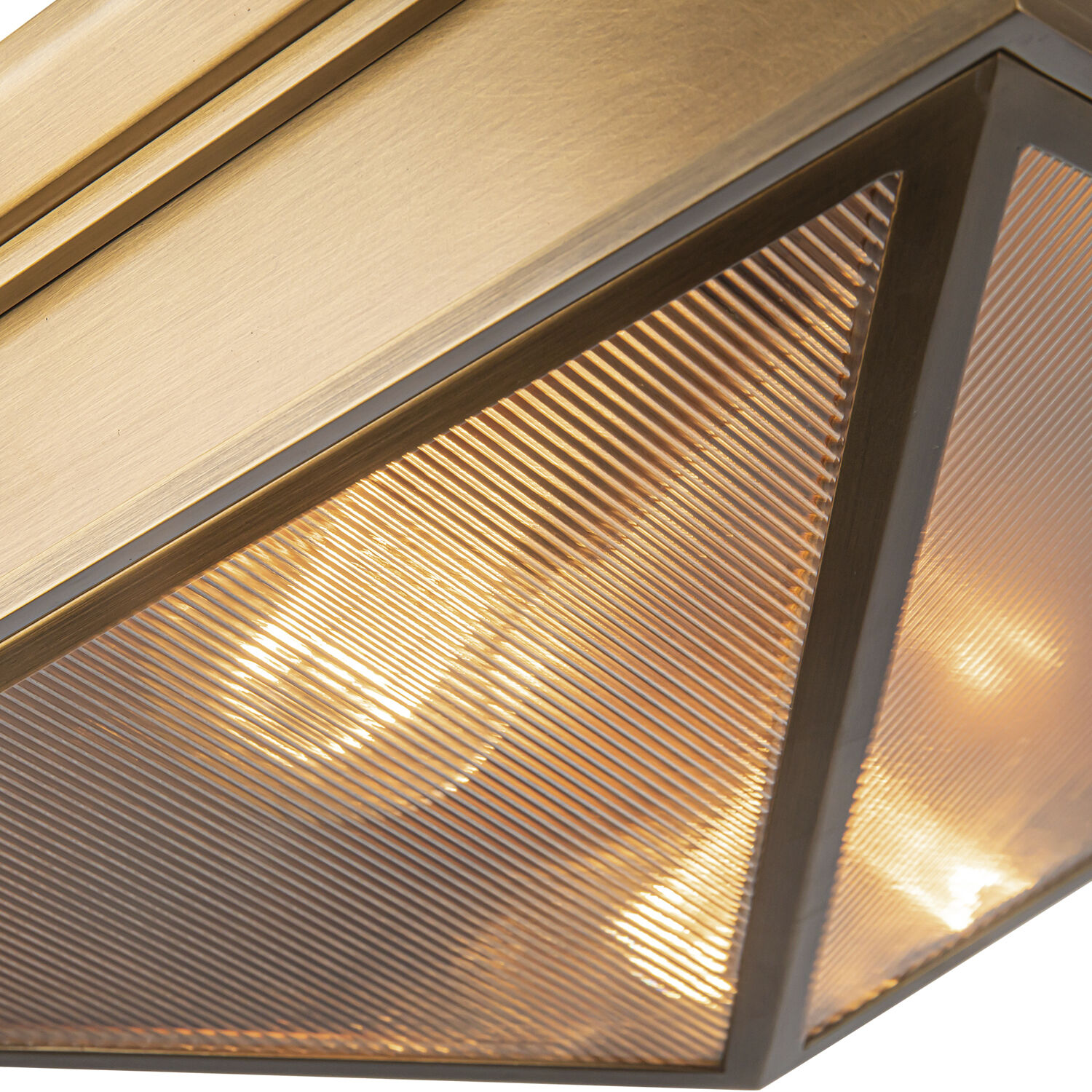 Cairo 2 Light 14.63 inch Ribbed Glass/Vintage Brass Flush Mount Ceiling Light