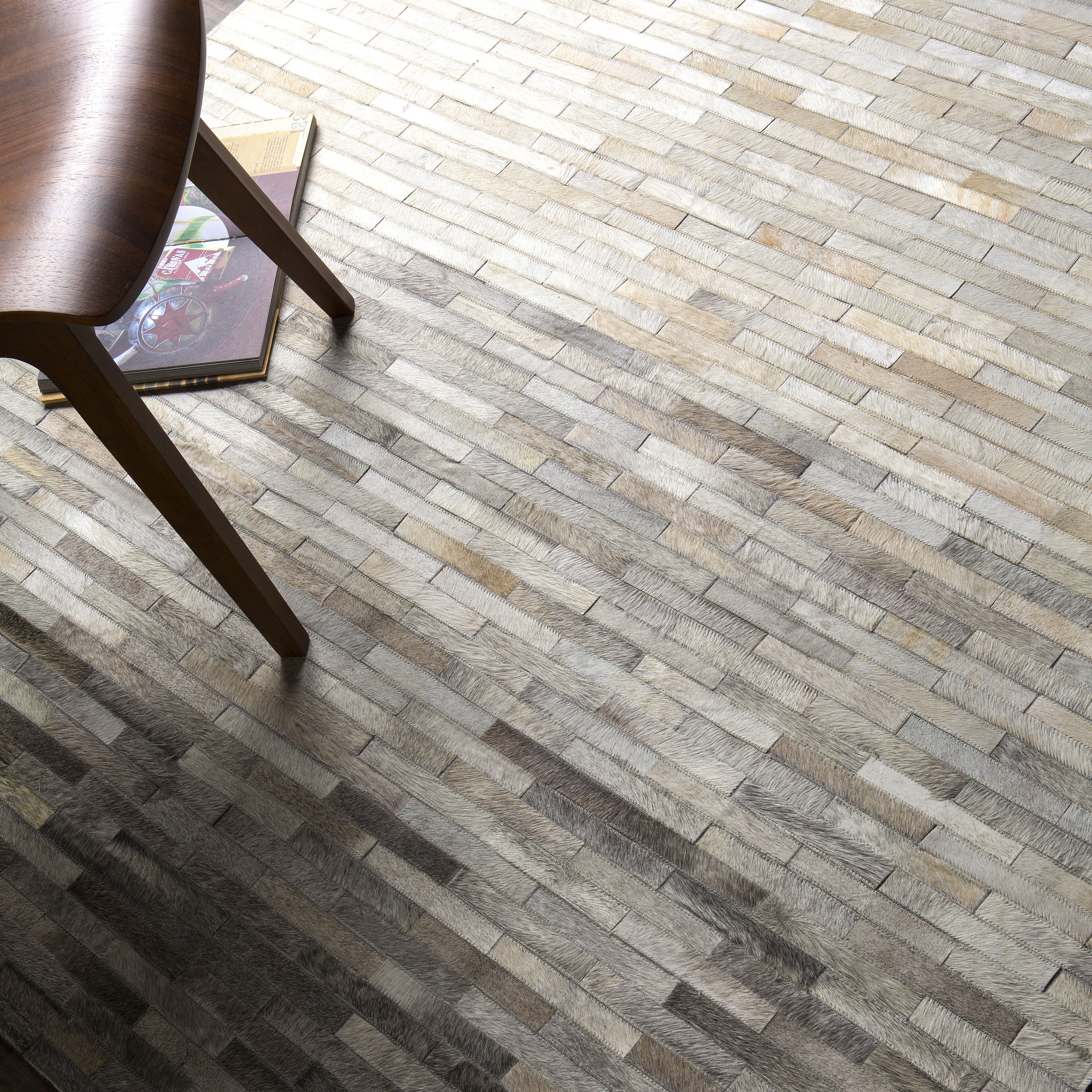 Outback 36 X 24 inch Ivory/Taupe/Dark Brown Rugs, Hair On Hide