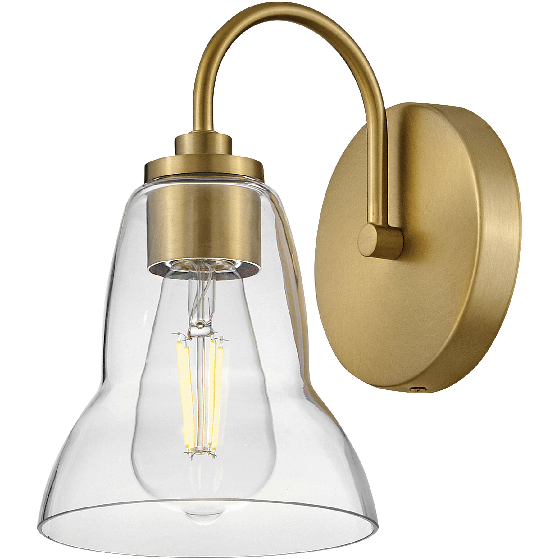 Vera LED 8 inch Lacquered Brass Bath Light Wall Light