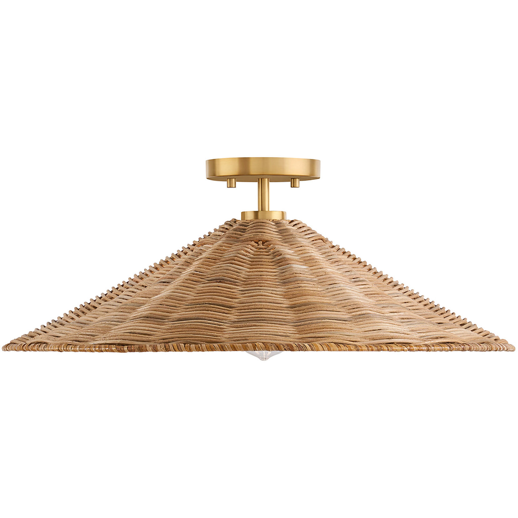 Bohemian 1 Light 22 inch Natural Brass Semi-Flush Ceiling Light