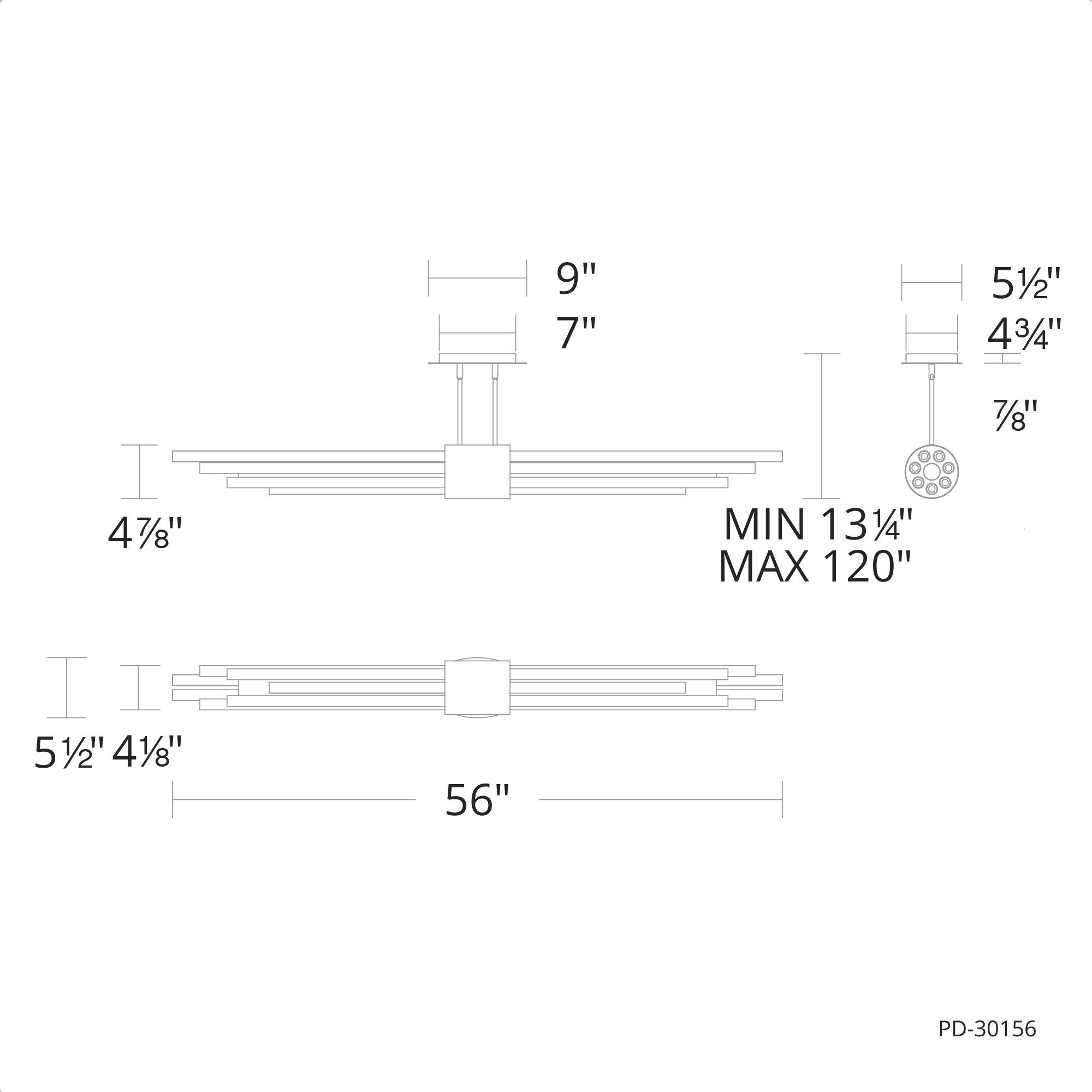 Luzerne Linear Pendant Ceiling Light in Brushed Nickel