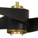 Artemis IV 64 inch Soft Brass/Matte Black with Matte Black Blades Ceiling Fan