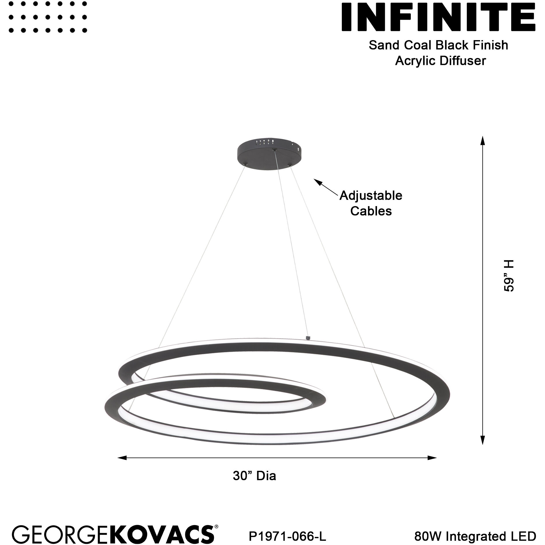 Infinite LED Sand Black Pendant Ceiling Light