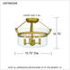 Prescott 4 Light 16 inch Aged Brass Semi-Flush Mount Ceiling Light