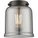 Nouveau 2 Bell LED 5 inch Polished Chrome Mini Pendant Ceiling Light in Plated Smoke