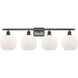 Ballston Athens LED 36 inch Matte Black Bath Vanity Light Wall Light in Matte White Glass, Ballston