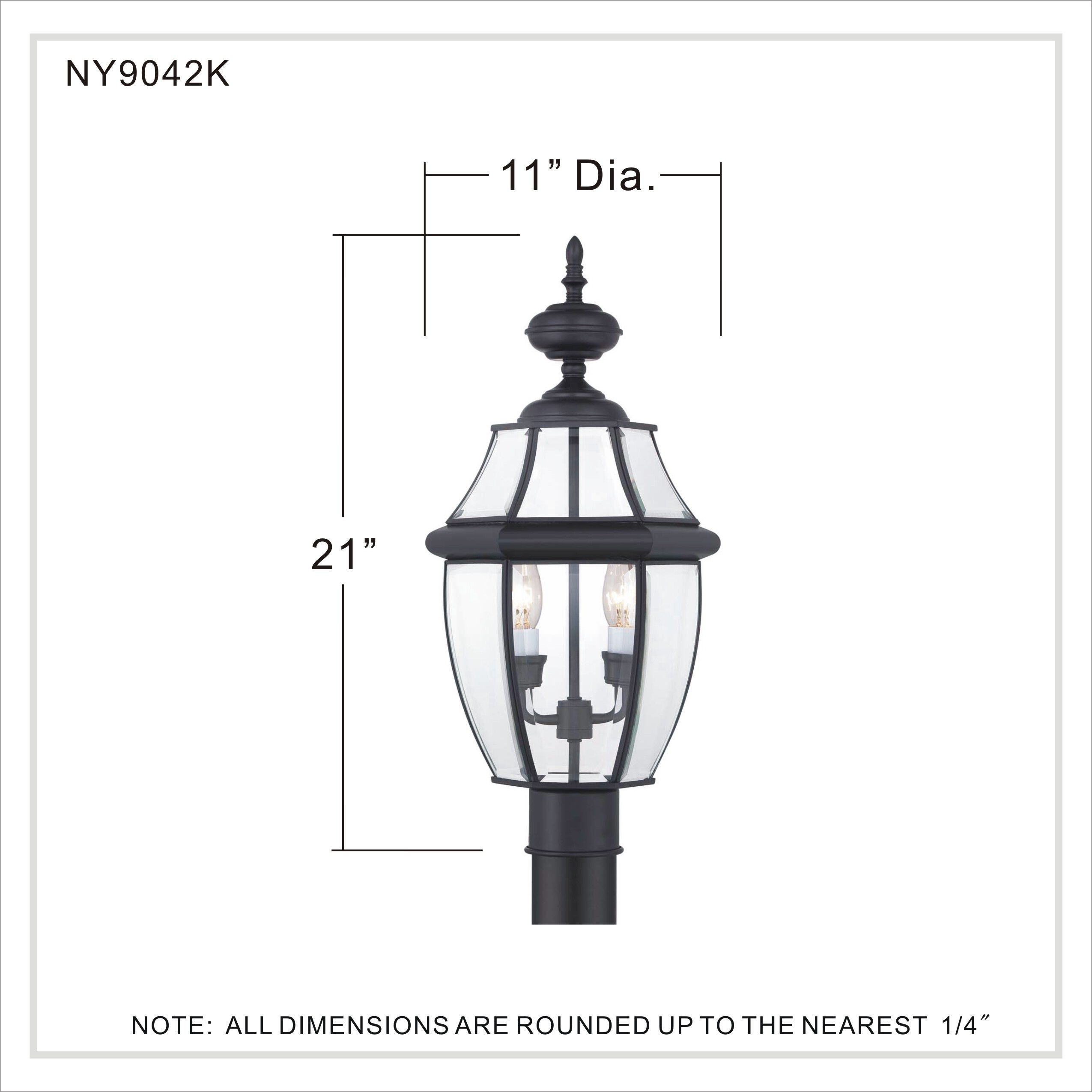 Newbury 2 Light 21 inch Mystic Black Outdoor Post Lantern
