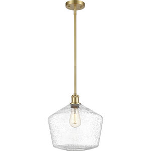 Ballston Cindyrella LED 12 inch Satin Gold Mini Pendant Ceiling Light in Seedy Glass