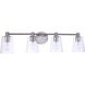 Emilio 4 Light 33 inch Brushed Polished Nickel Vanity Light Wall Light