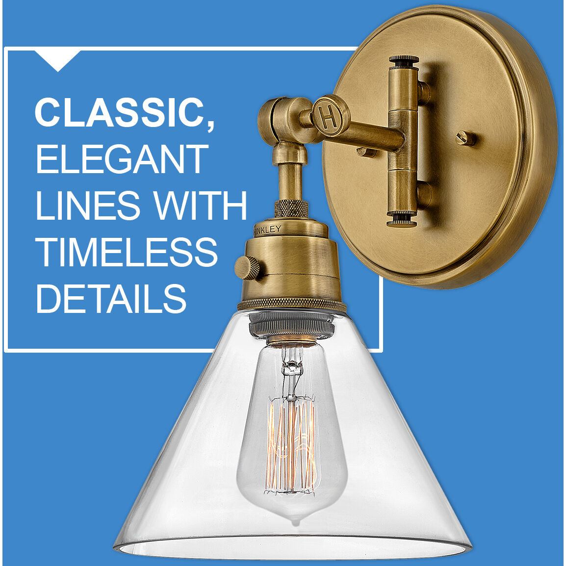 Arti 1 Light 7.75 inch Heritage Brass Indoor Wall Sconce Wall Light in Clear