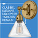 Arti 1 Light 7.75 inch Heritage Brass Indoor Wall Sconce Wall Light in Clear