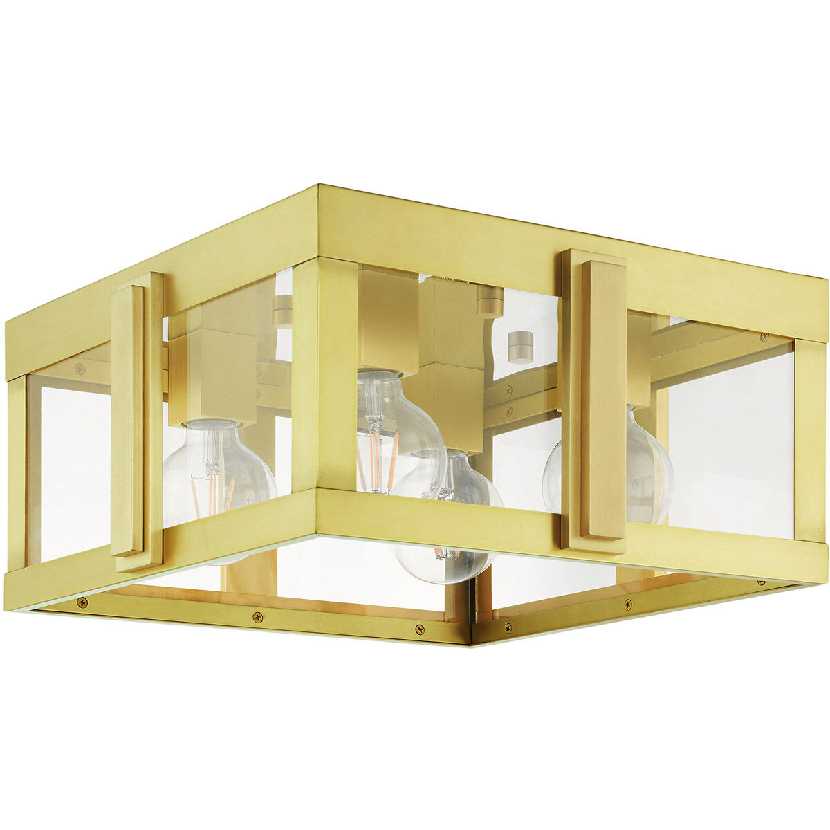 Lexington 4 Light 16 inch Natural Brass Outdoor Flush Mount