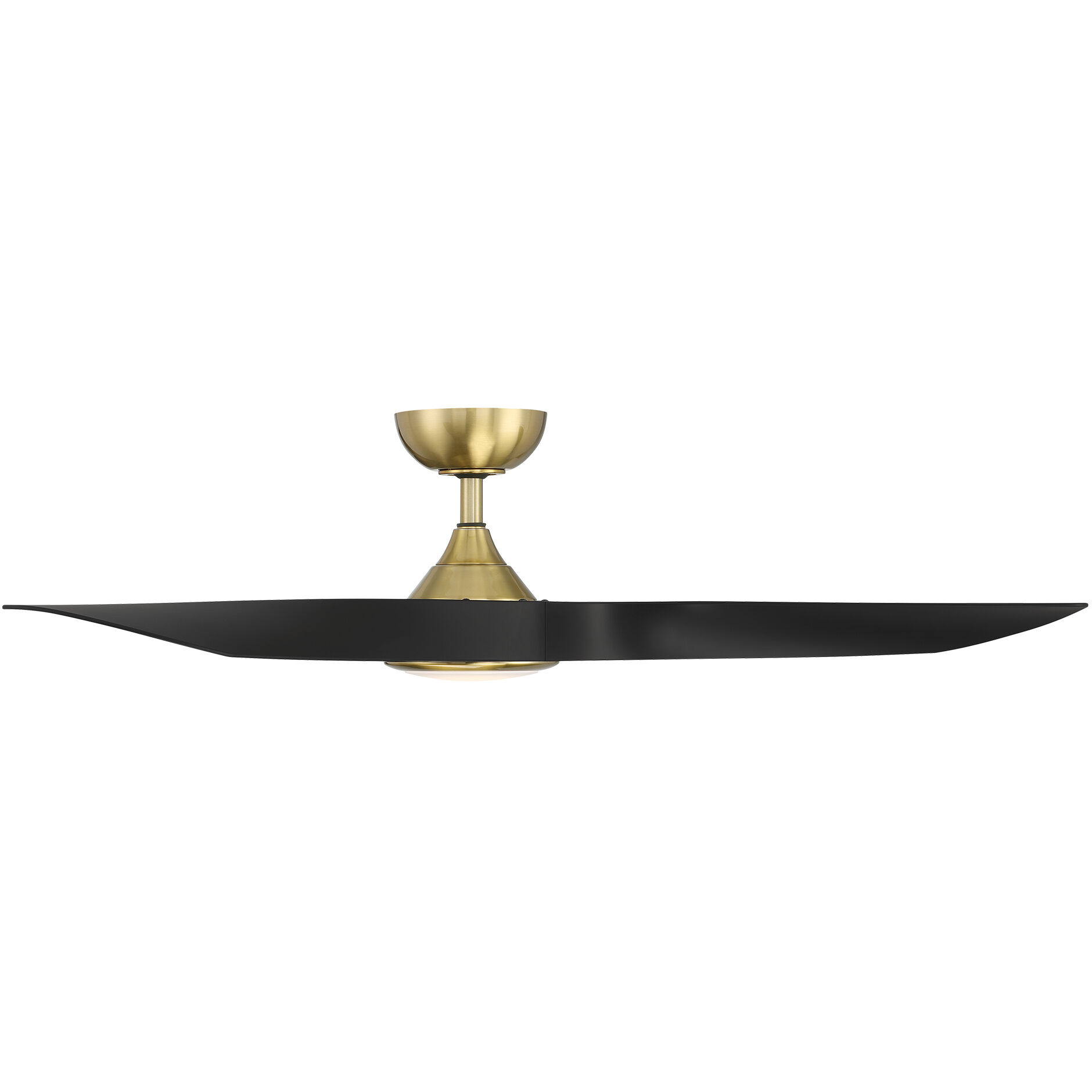 Swirl 54 inch Soft Brass Matte Black with Matte Black Blades Downrod Ceiling Fans, Smart Fan