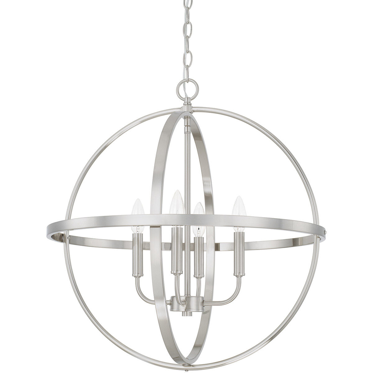 Elijah 4 Light 23 inch Brushed Nickel Pendant Ceiling Light