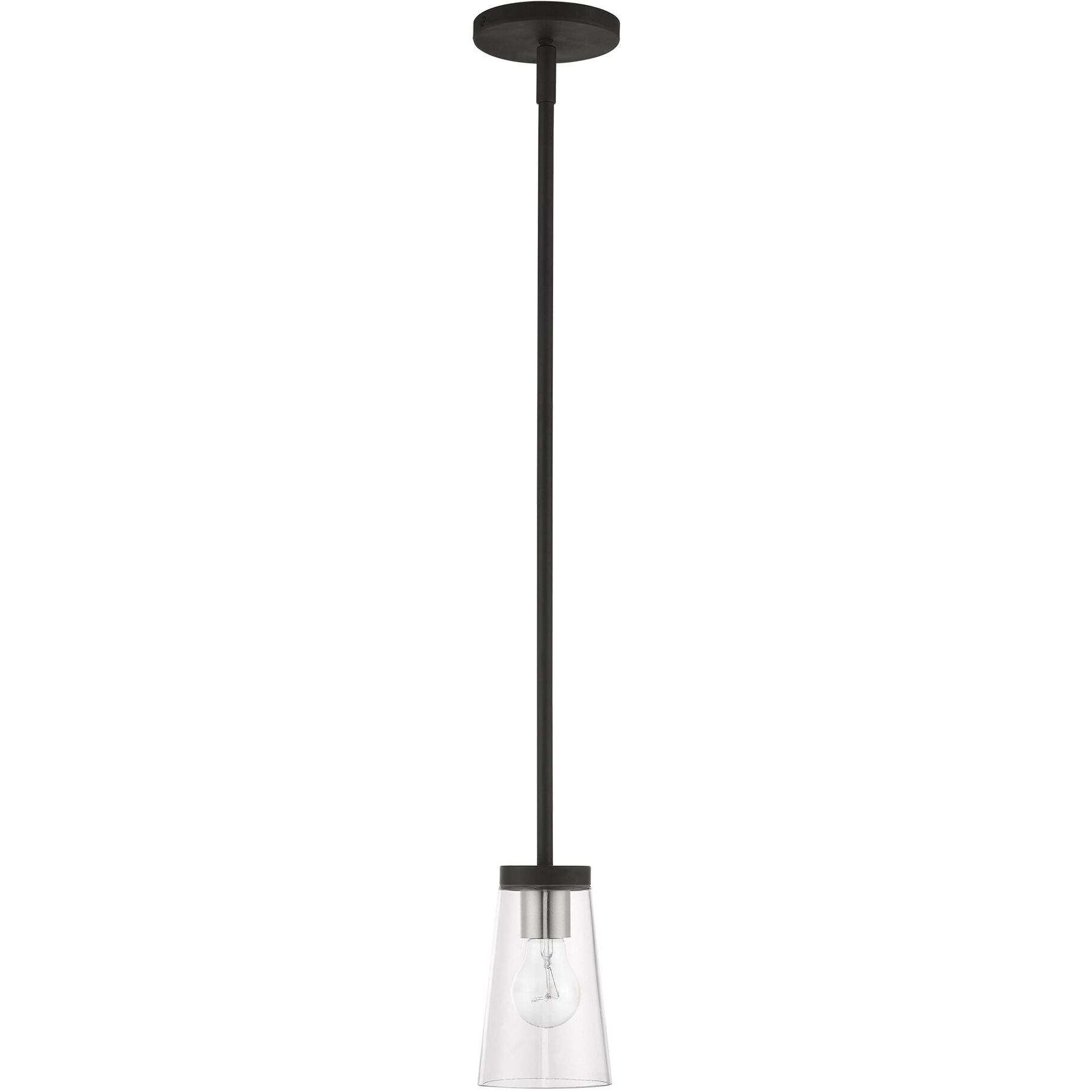 Cityview 1 Light 5 inch Black with Brushed Nickel Accents Mini Pendant Ceiling Light