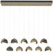 Brooklyn 10 Light 44.5 inch Soft Gold and Natural Iron Pendant Ceiling Light in Soft Gold/Natural Iron, Rectangular