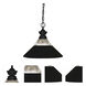 Shark 1 Light 14 inch Matte Black Pendant Ceiling Light in 4.08, Clear Ribbed and Matte Black Glass and Steel