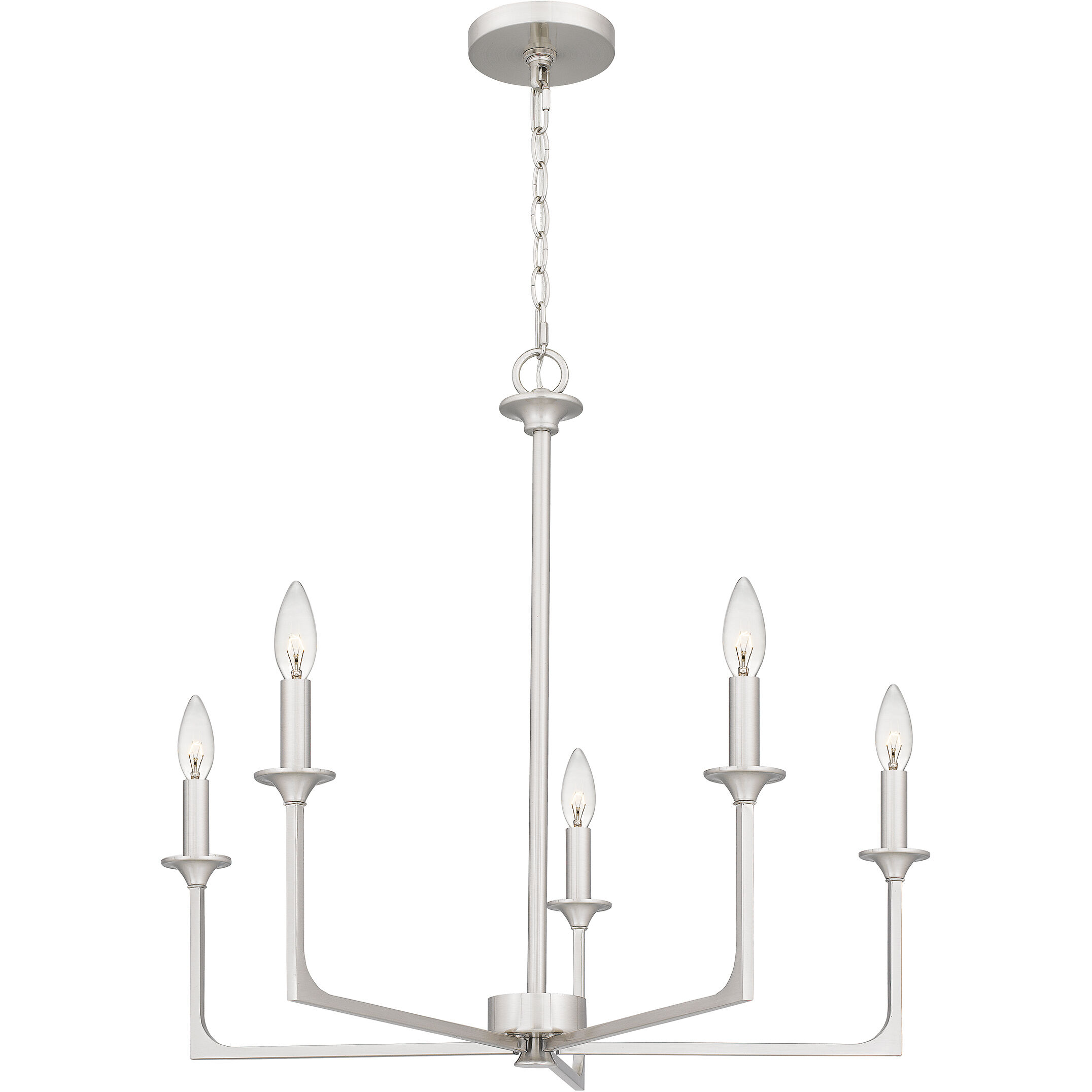 Prescott 5 Light 26 inch Brushed Nickel Chandelier Ceiling Light
