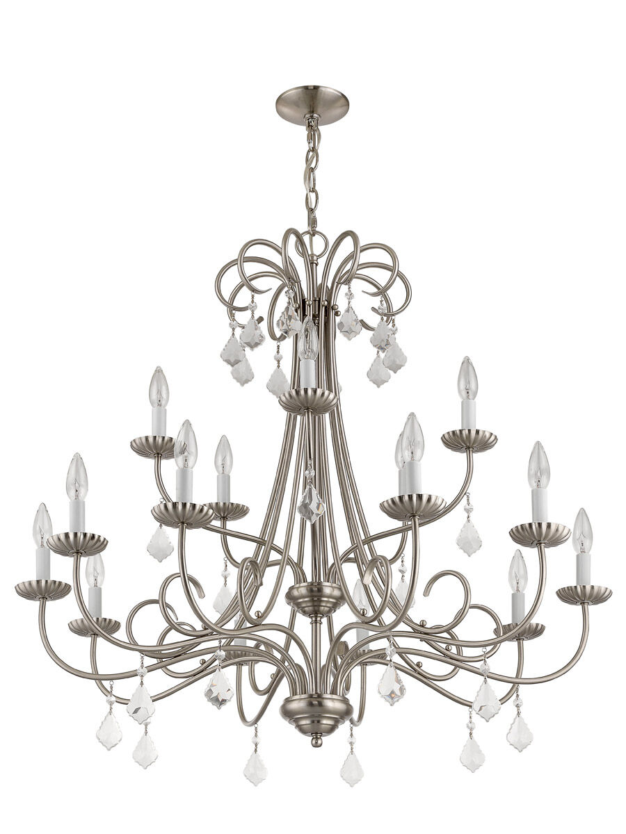 Daphne 15 Light 36 inch Brushed Nickel Foyer Chandelier Ceiling Light