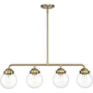 Knoll 4 Light 33 inch Brushed Gold Island Pendant Ceiling Light