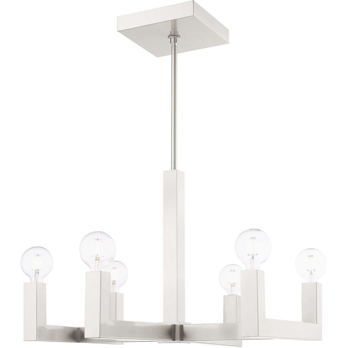 Solna 6 Light 24 inch Brushed Nickel Chandelier Ceiling Light