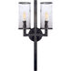 Kelly Wearstler Liaison 2 Light 9.5 inch Bronze Double Sconce Wall Light in Crackle Glass