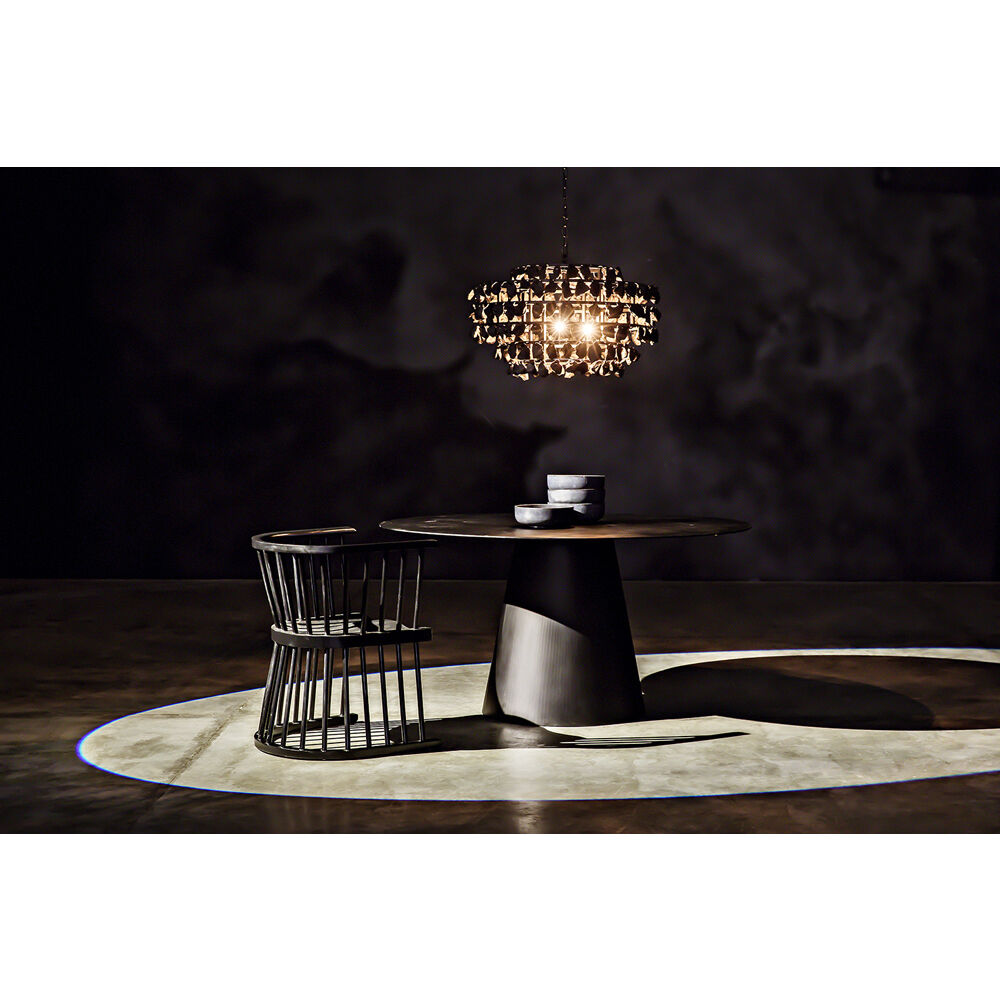 Vesuvius 59 X 59 inch Matte Black Dining Table