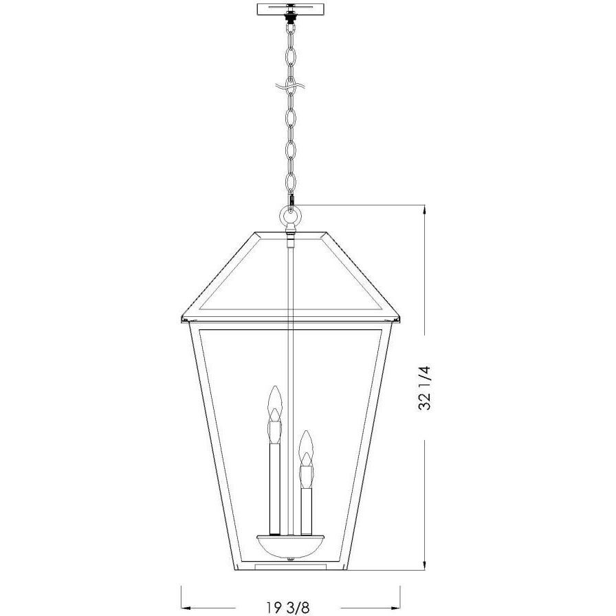 Talbot 4 Light 19.5 inch Oil Rubbed Bronze Outdoor Chain Mount Ceiling Fixture