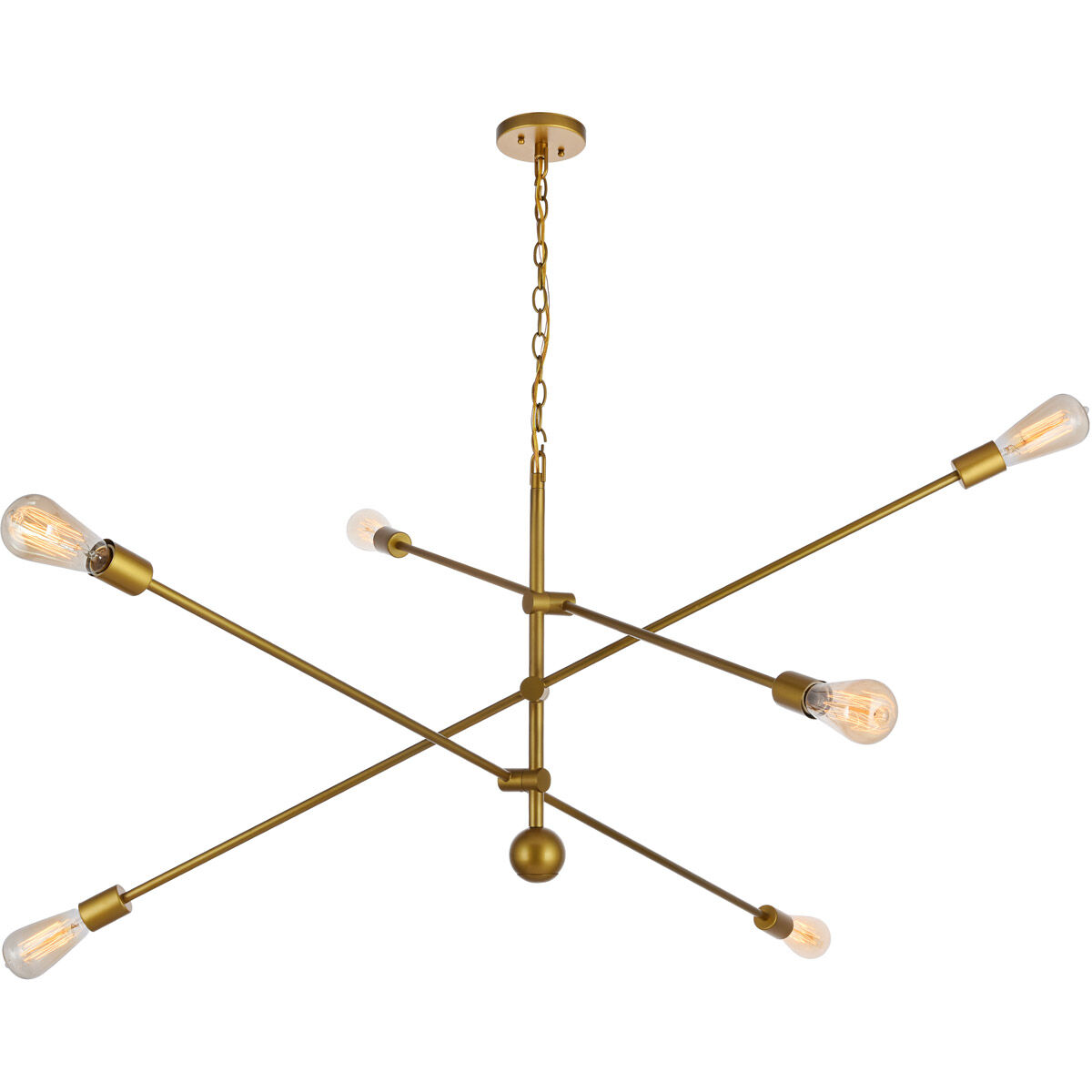 Axel 6 Light 55 inch Brass Pendant Ceiling Light