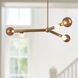 Reese 41 inch Vintage Brass Chandelier Ceiling Light in Amber Glass