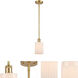 Ballston Hadley 1 Light 5 inch Satin Gold Pendant Ceiling Light in Matte White Glass, Ballston