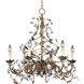 Elegante 6 Light 26.5 inch Etruscan Gold Single-Tier Chandelier Ceiling Light