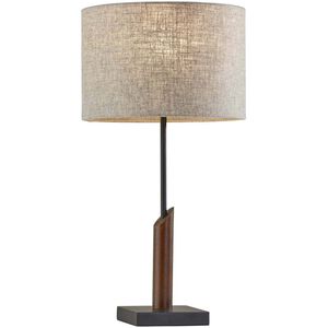 Ethan 23 inch 60.00 watt Black with Walnut Wood Table Lamp Portable Light