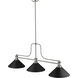Melange 3 Light 52 inch Brushed Nickel Billiard Ceiling Light in Matte Black Steel
