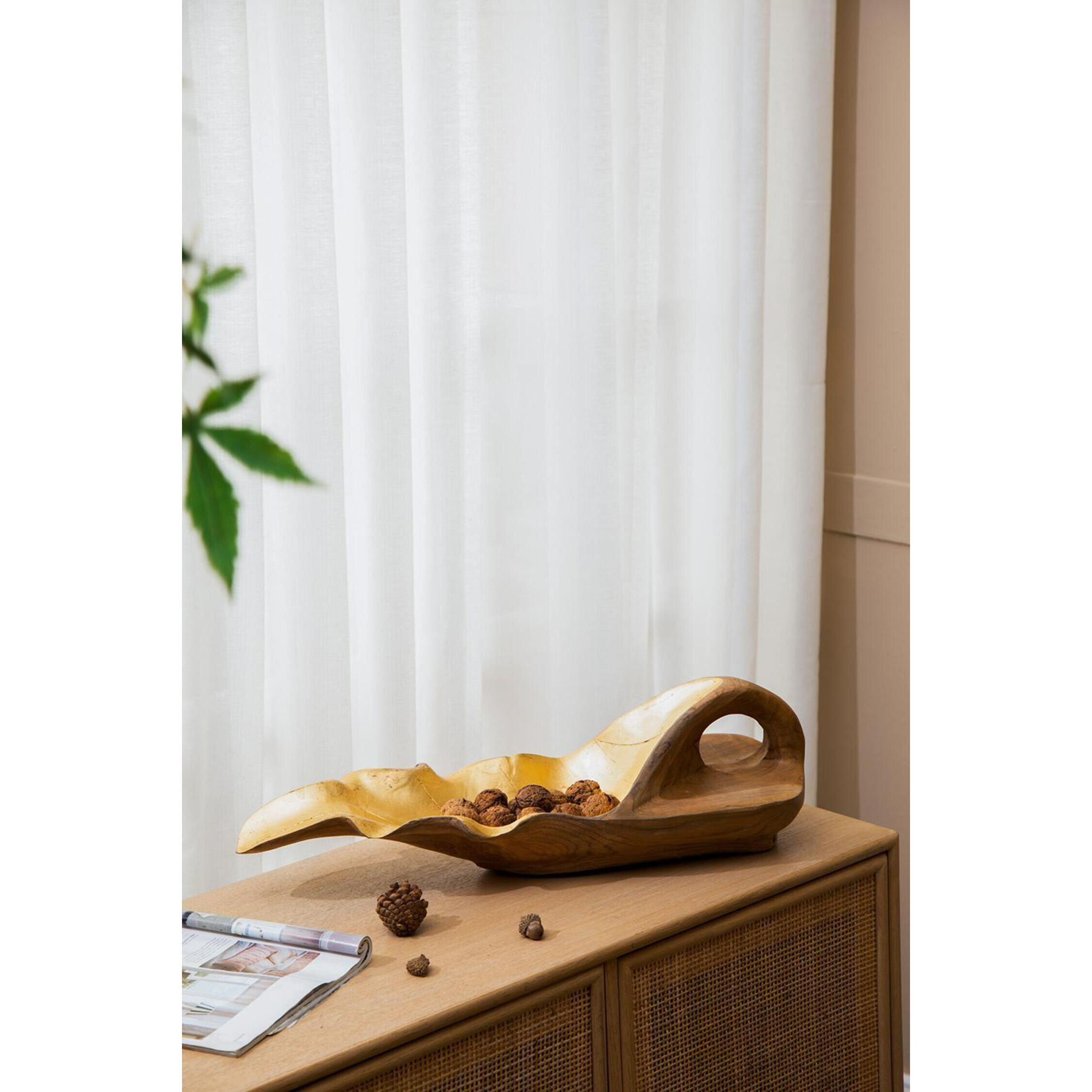 Anita 19.7 X 9.8 inch Brown/Gold Decorative Plate