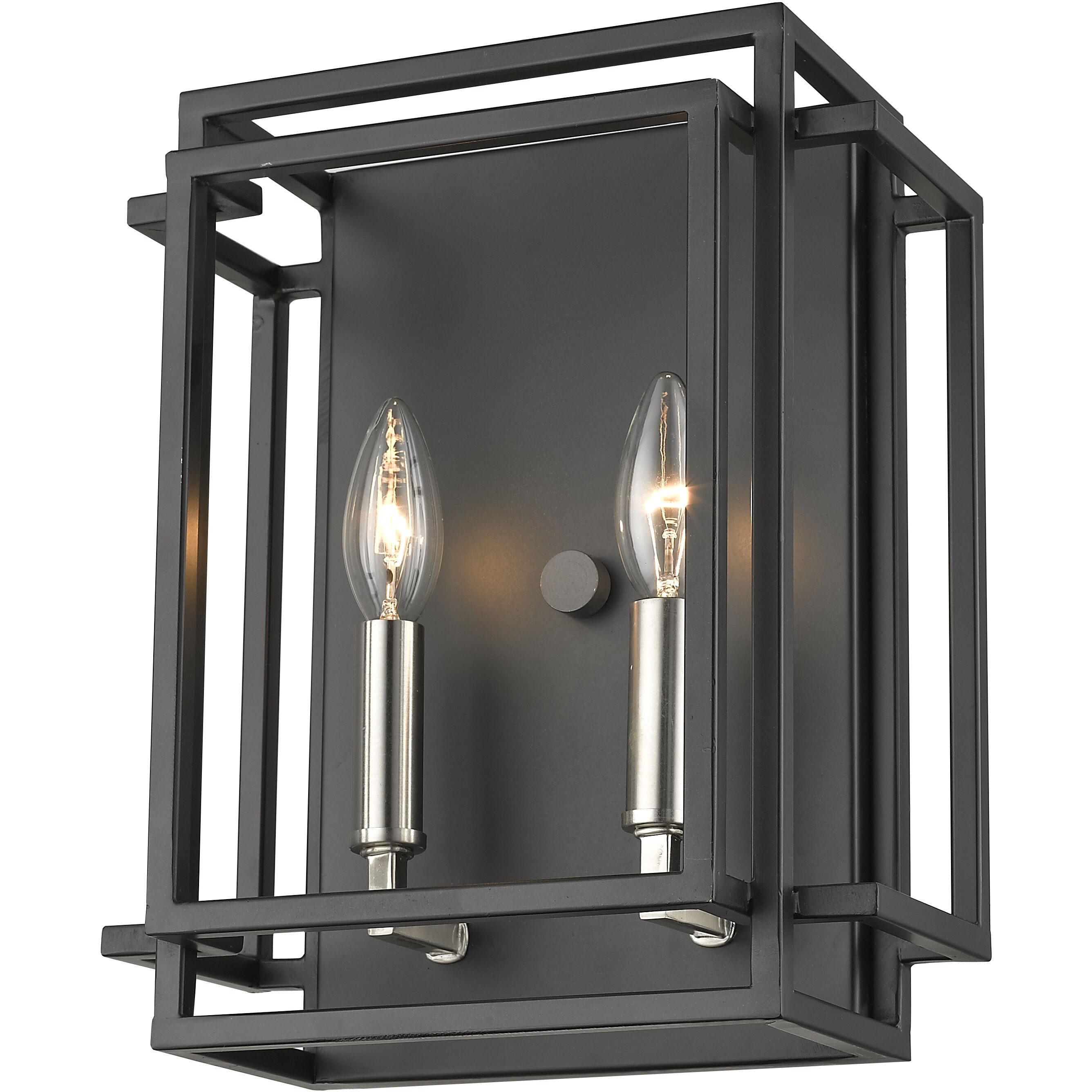 Titania 2 Light 10 inch Black and Brushed Nickel Wall Sconce Wall Light