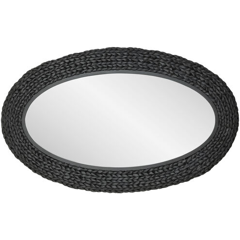 Athena 40.25 X 24.25 inch Matte Black with Black Seagrass Wall Mirror