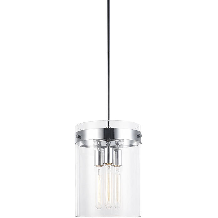 Matteo Lighting C78403CH Zale 3 Light 11 inch Chrome Pendant Ceiling Light