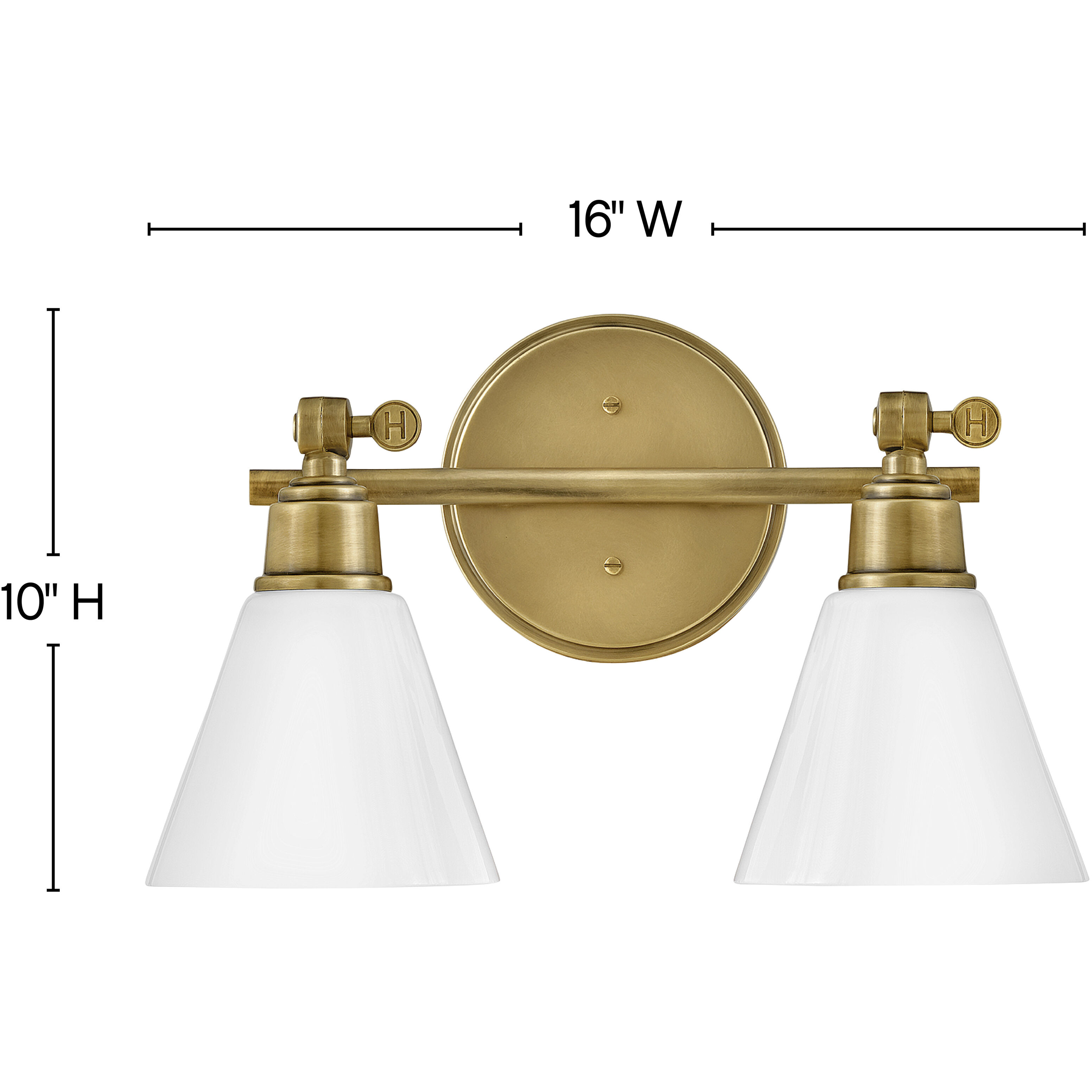 Arti 2 Light 16 inch Heritage Brass Vanity Light Wall Light