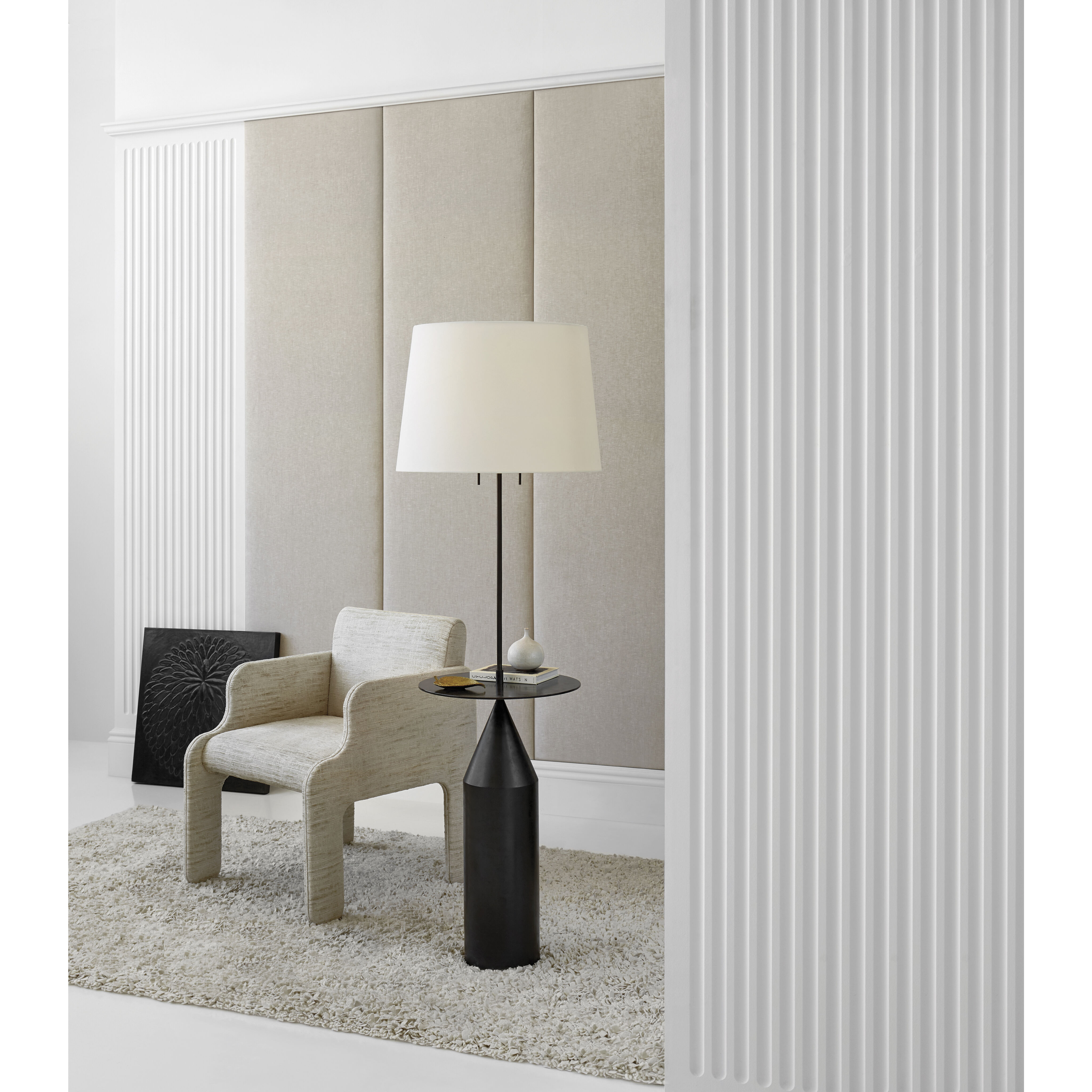 Kelly Wearstler Zephyr 63 inch 60.00 watt Aged Iron Floor Light Portable Light, Large