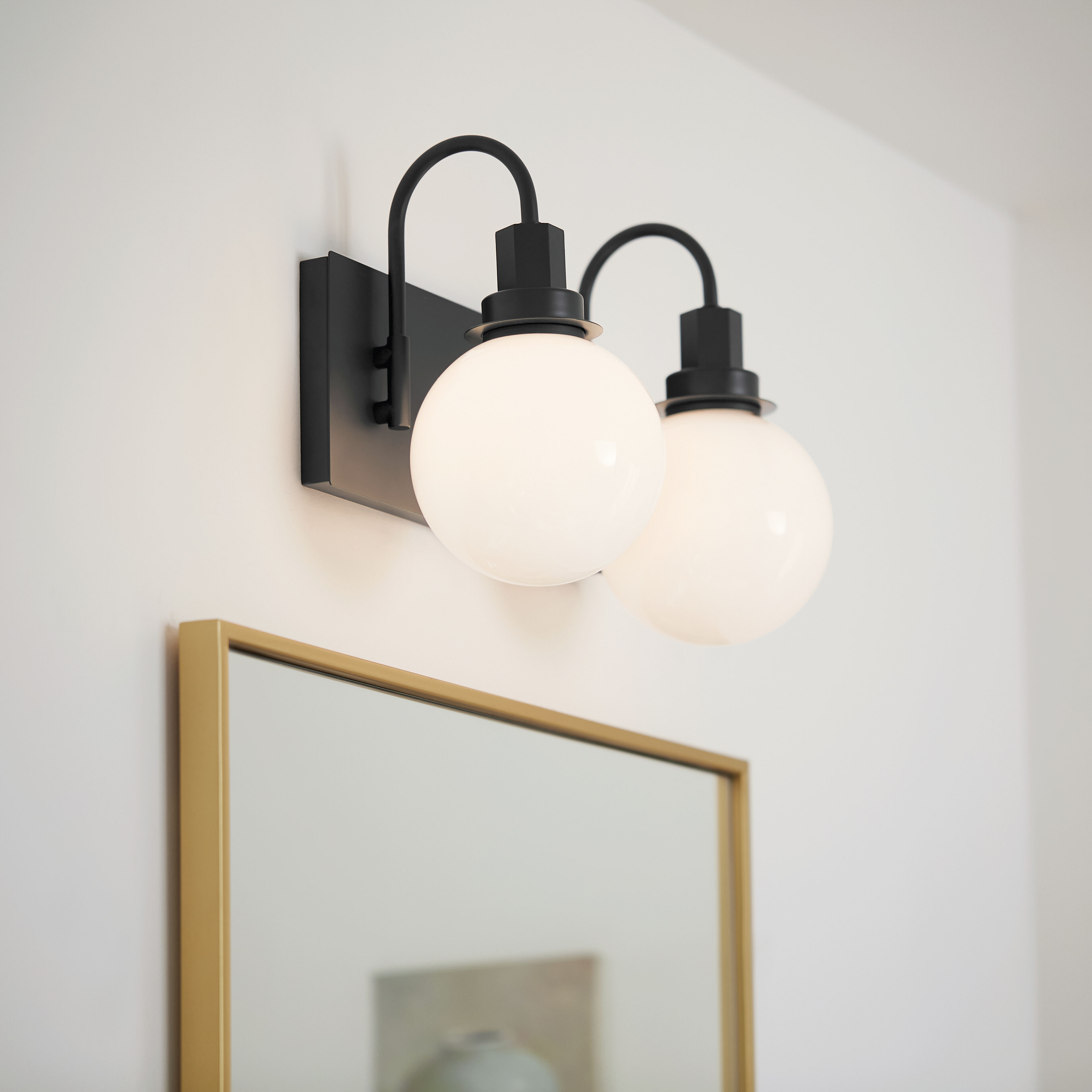 Hex LED 14.25 inch Black Bathroom Vanity Light Wall Light