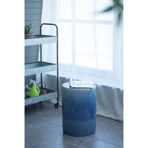 Anita 18 inch Gray and Blue with Purple Patio Stool
