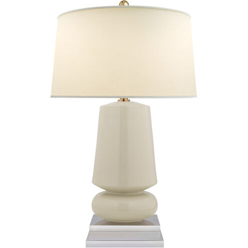Chapman & Myers Parisienne 28.75 inch 150 watt Coconut Porcelain Table Lamp Portable Light in Natural Percale, Small