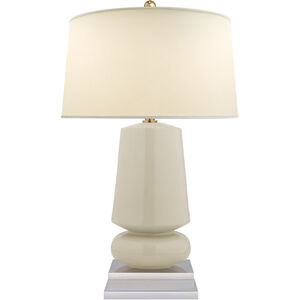 Chapman & Myers Parisienne 28.75 inch 150 watt Coconut Porcelain Table Lamp Portable Light in Natural Percale, Small