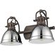 Yep Duncan Vanity Wall Light in Rubbed Bronze, Chrome