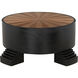 Tambour 44 X 44 inch Hand Rubbed Black with Veneer Top Coffee Table