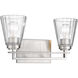 Lyna 2 Light 16 inch Brushed Nickel Vanity Wall Light