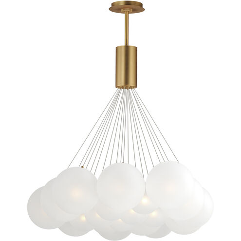 Burst LED 35.25 inch Gold Multi-Light Pendant Ceiling Light in Translucent Frost