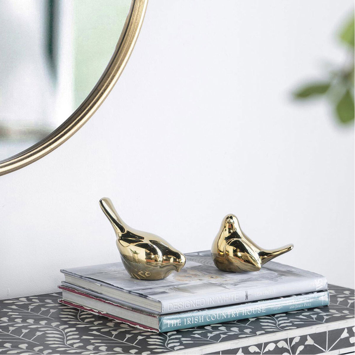 Chirp Bird Gold Table Decor, Set of 2