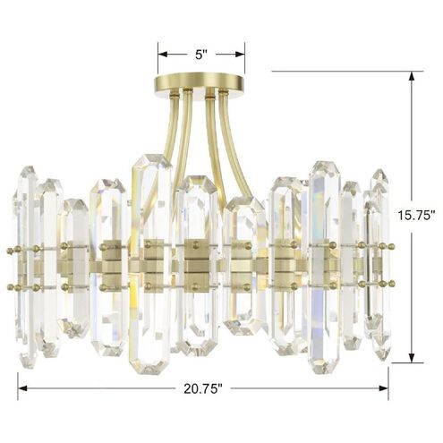 Bolton 4 Light 20.75 inch Aged Brass Semi Flush Ceiling Light